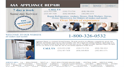 Desktop Screenshot of aaaappliancerepairinc.com